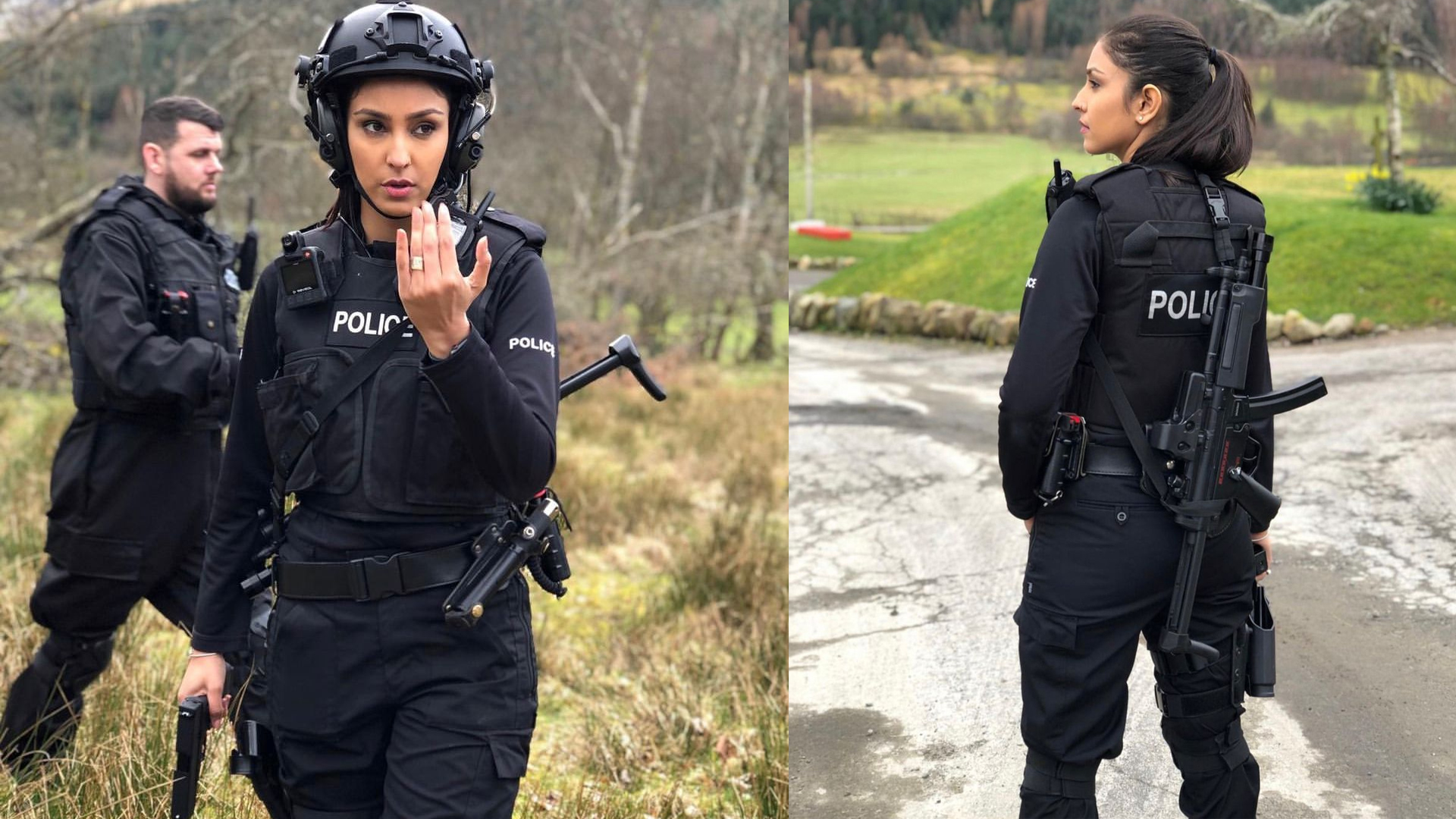 Navneet Dhillon looks like a natural in a black police uniform