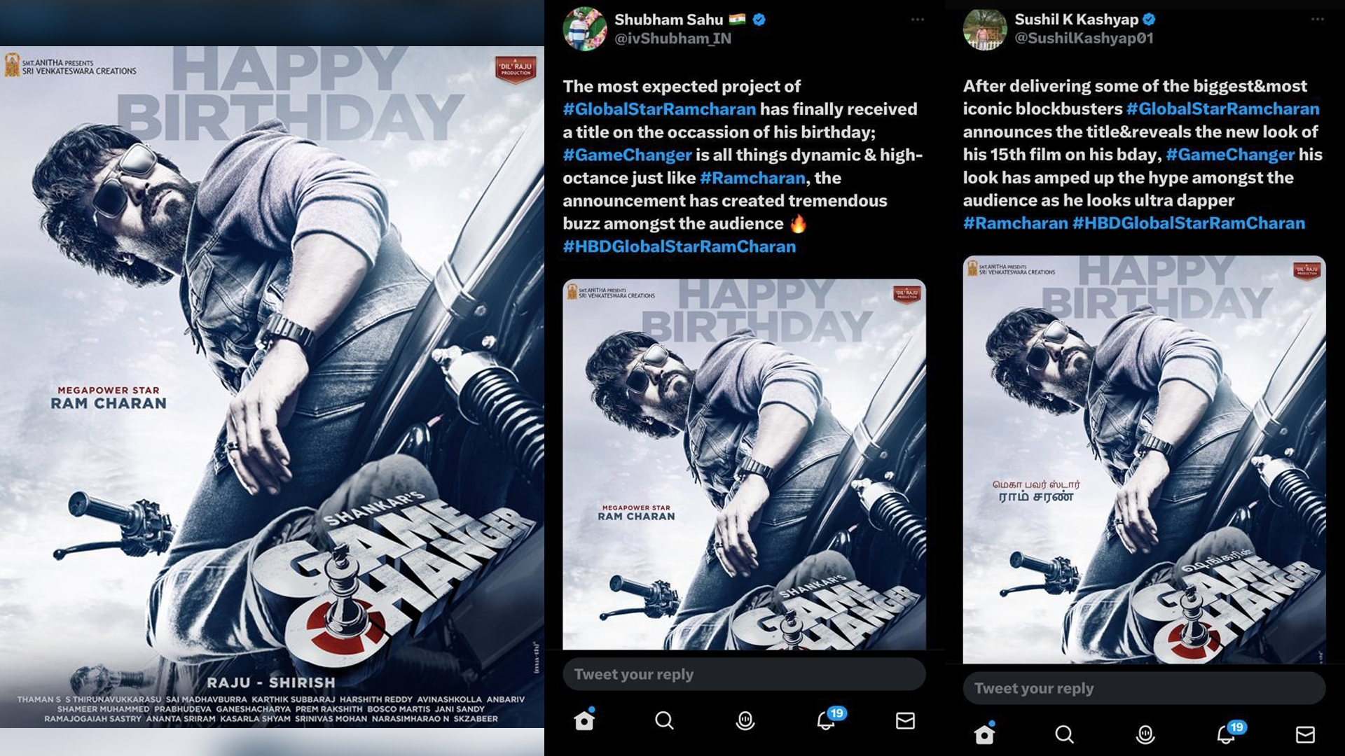 Netizens shower praises for Global Star Ram Charan’s “Game Changer” Poster!