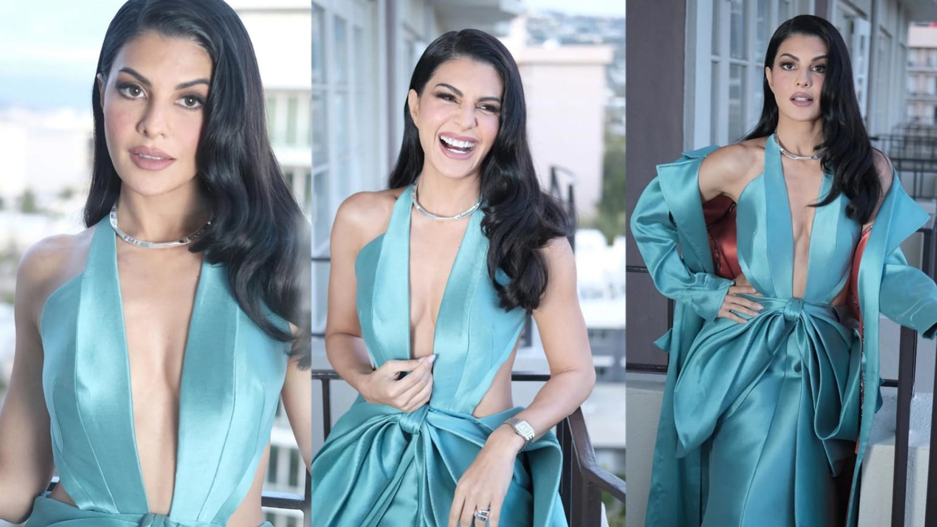 Woman of Excellence: Jacqueline Fernandez stuns in a sky blue dress in Los Angeles for the Annual LA Italia Festival!