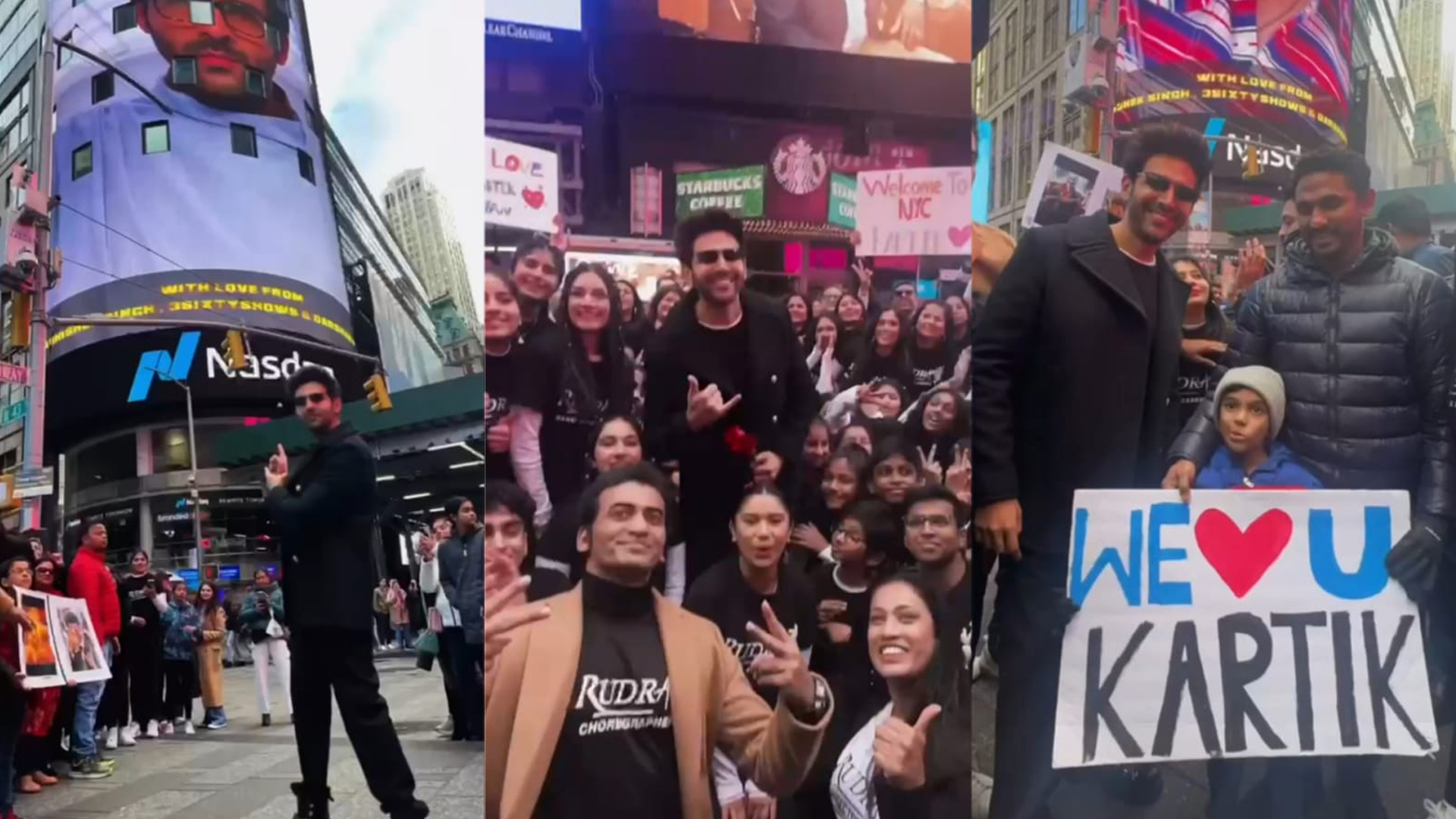 “Gwalior Boy on Times Square”, says Kartik Aaryan with glimpses from his first visit to New York where fans were super excited!