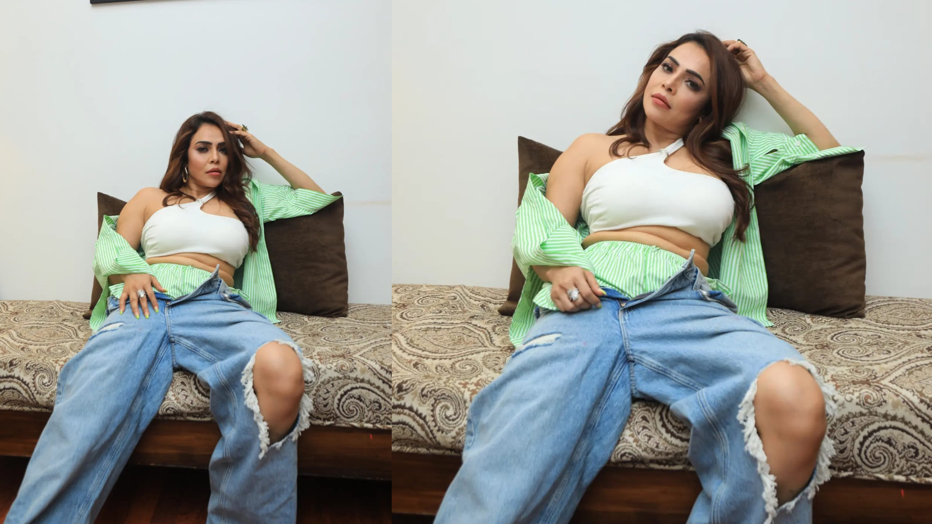 Actress Nikita Rawal Nails the Denim Look in her Ripped Jeans