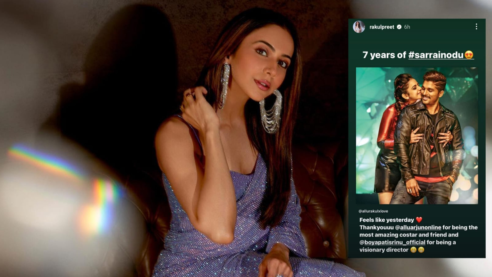 Going down memory lane: Rakul Preet Singh reminisces on completing 7 years of Sarrainodu