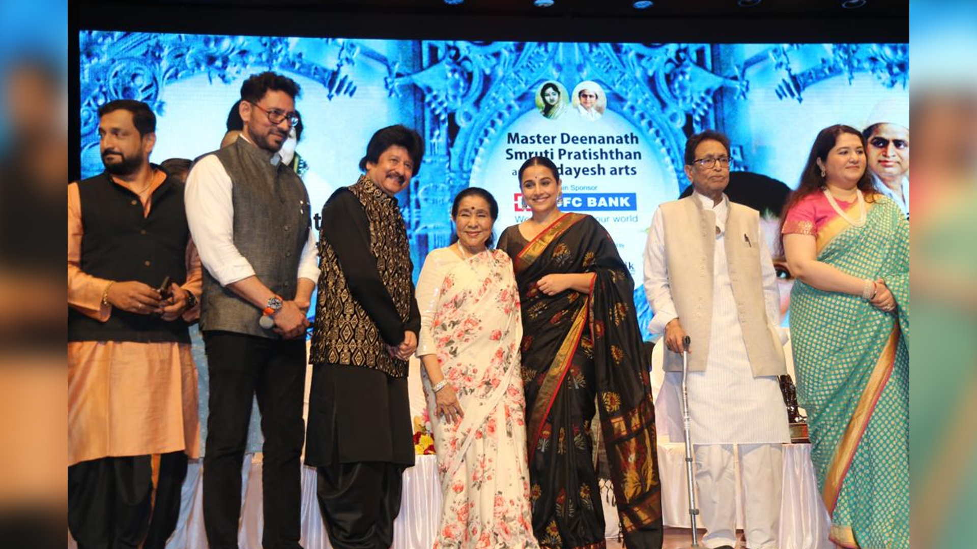 Vidya Balan honoured with Deenanath Mangeshkar Award for contribution to cinema, accepts the award wearing a saree gifted by the late Lata Mangeshkar