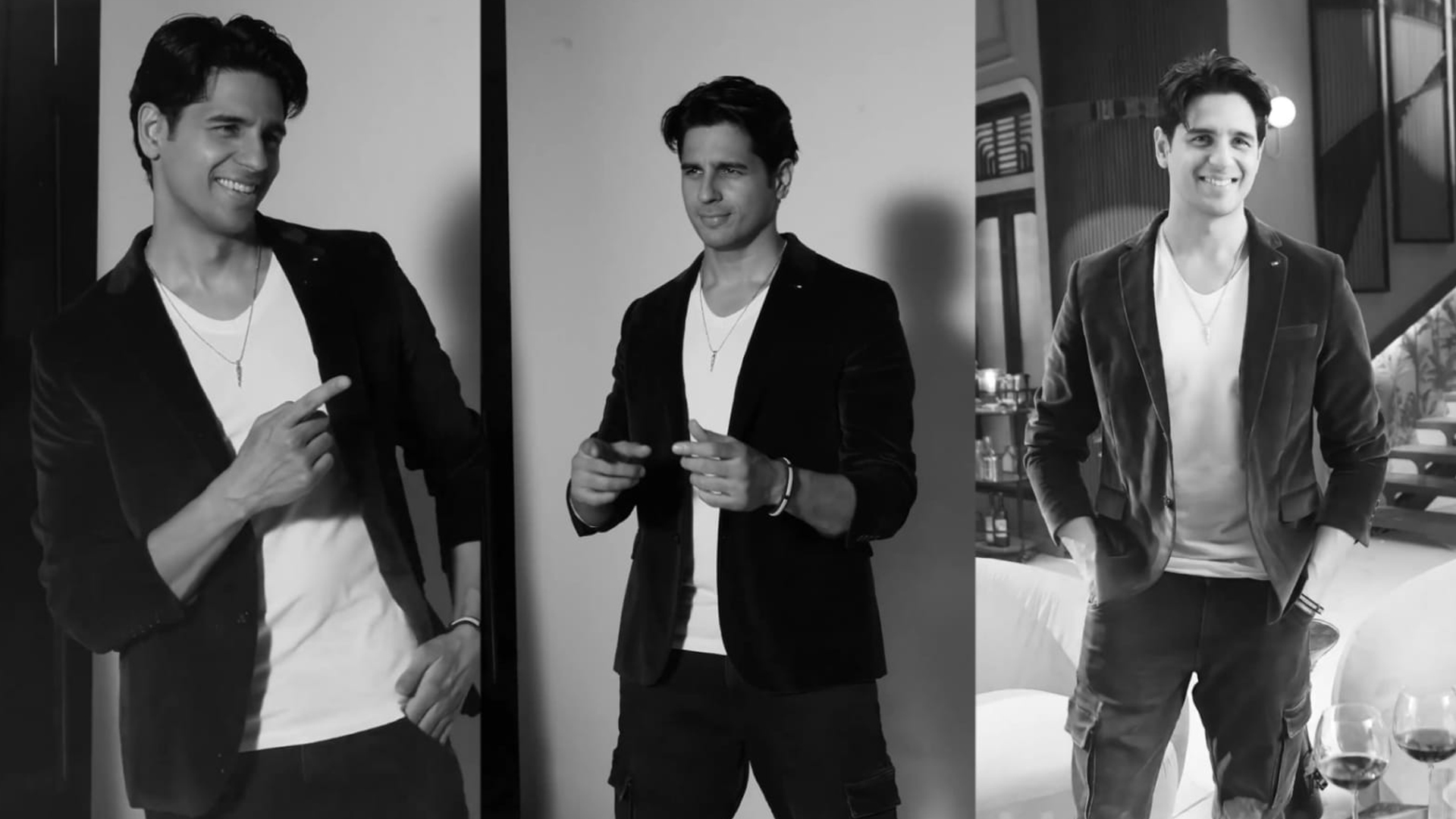 Sidharth Malhotra Feels The Groove Of Retro Music In Monochrome