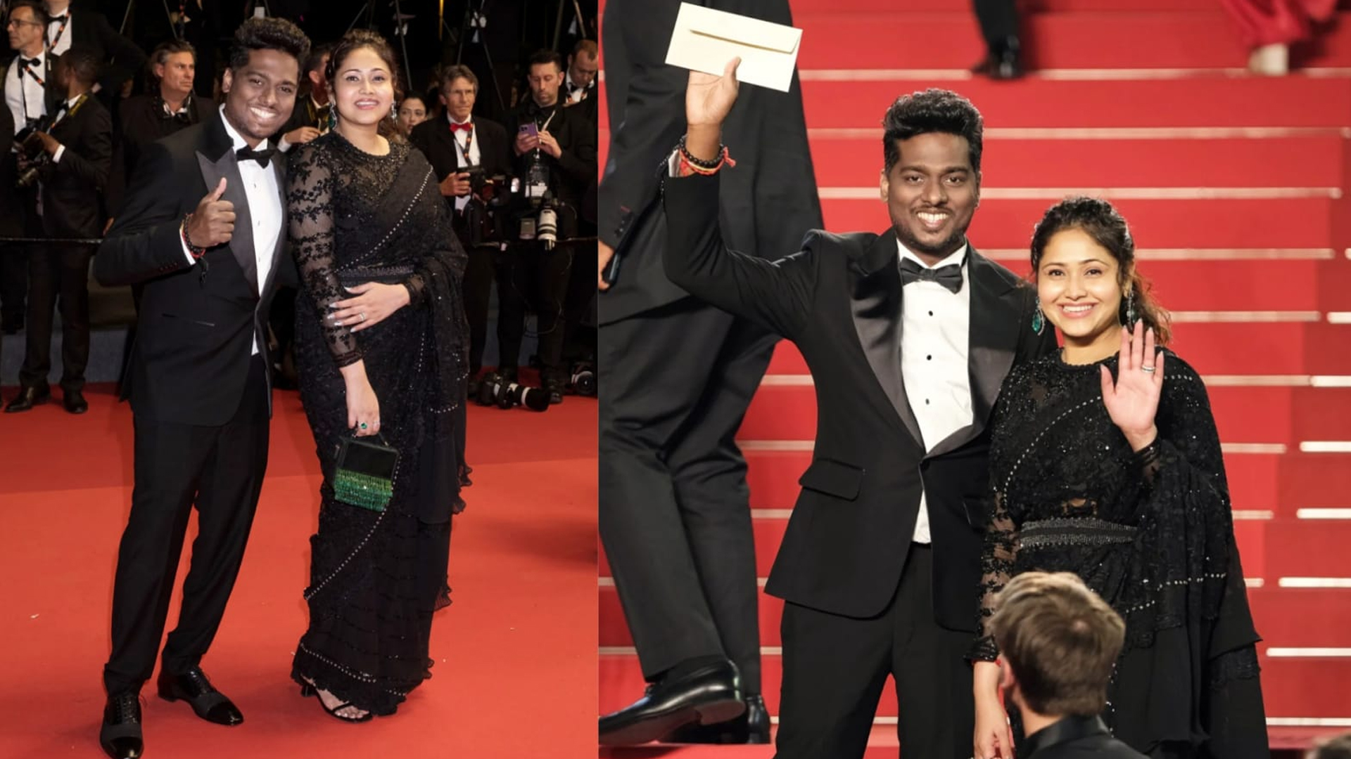 Filmmaker Atlee and wife Priya Atlee make an elegant and classy appearance at the red carpet of Cannes Film Festival