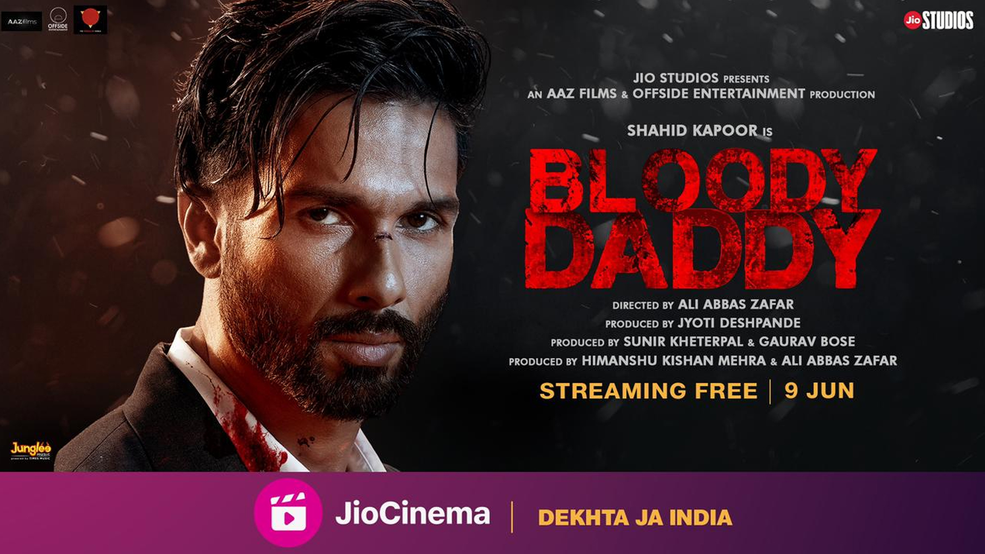 Shahid Kapoor-starrer Bloody Daddy is all set for its Direct-to-OTT premiere on 9th June, to stream free on JioCinema