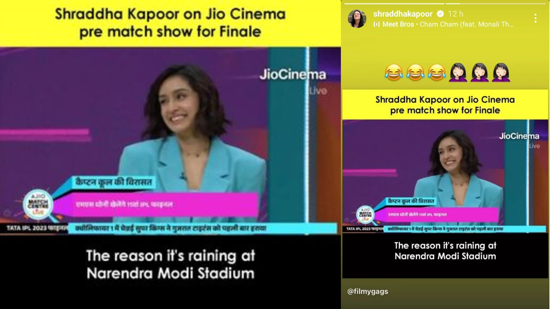 Internet calls ‘Cham Cham’ girl Shraddha Kapoor the reason for rains at IPL Finale; Actress reacts!