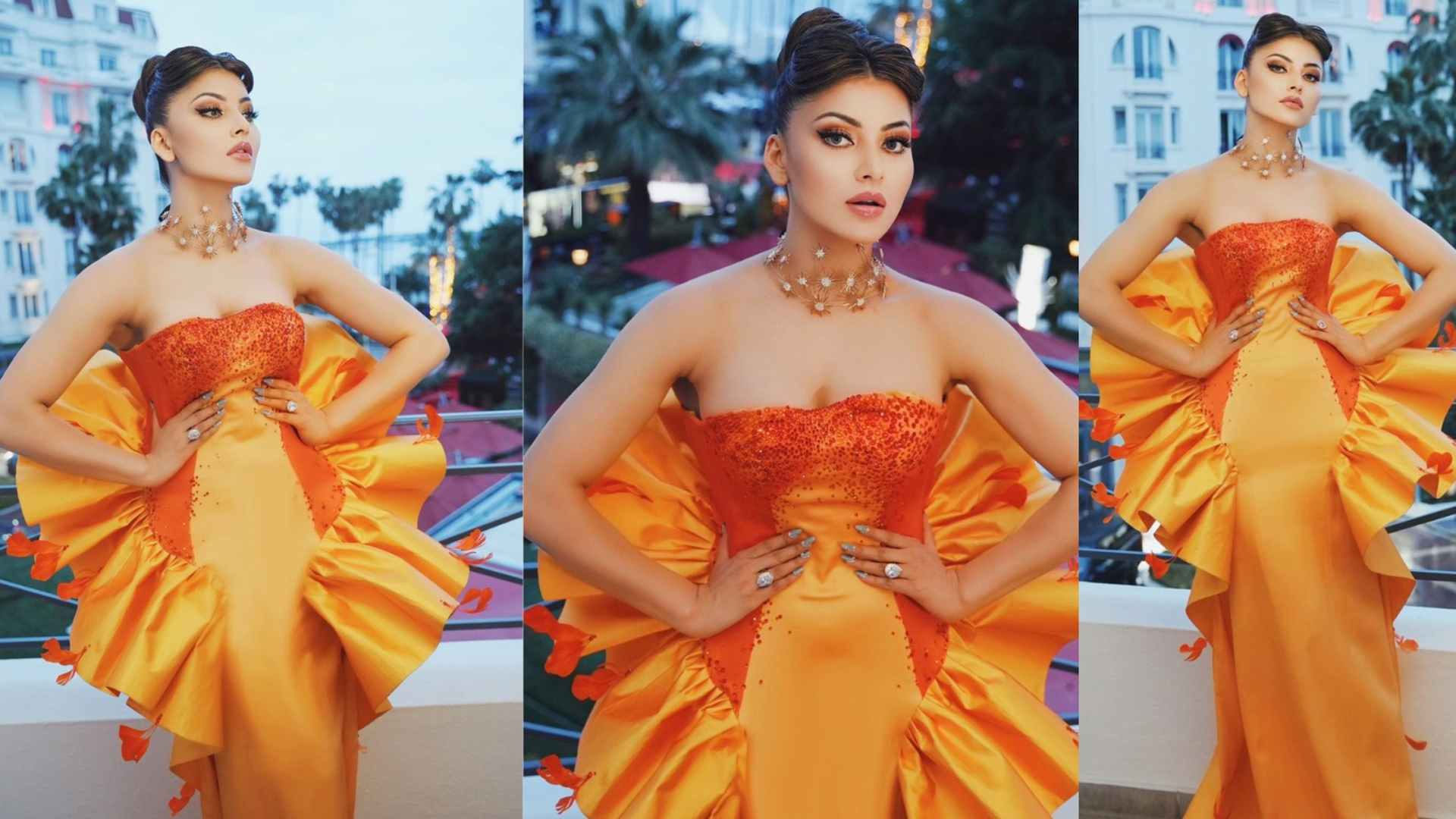 Cannes Film Festival: Urvashi Rautela is “Undisputed the new Ultimate Queen of Cannes” says fans as she rocks in Homologo’s Paris Orange Gown