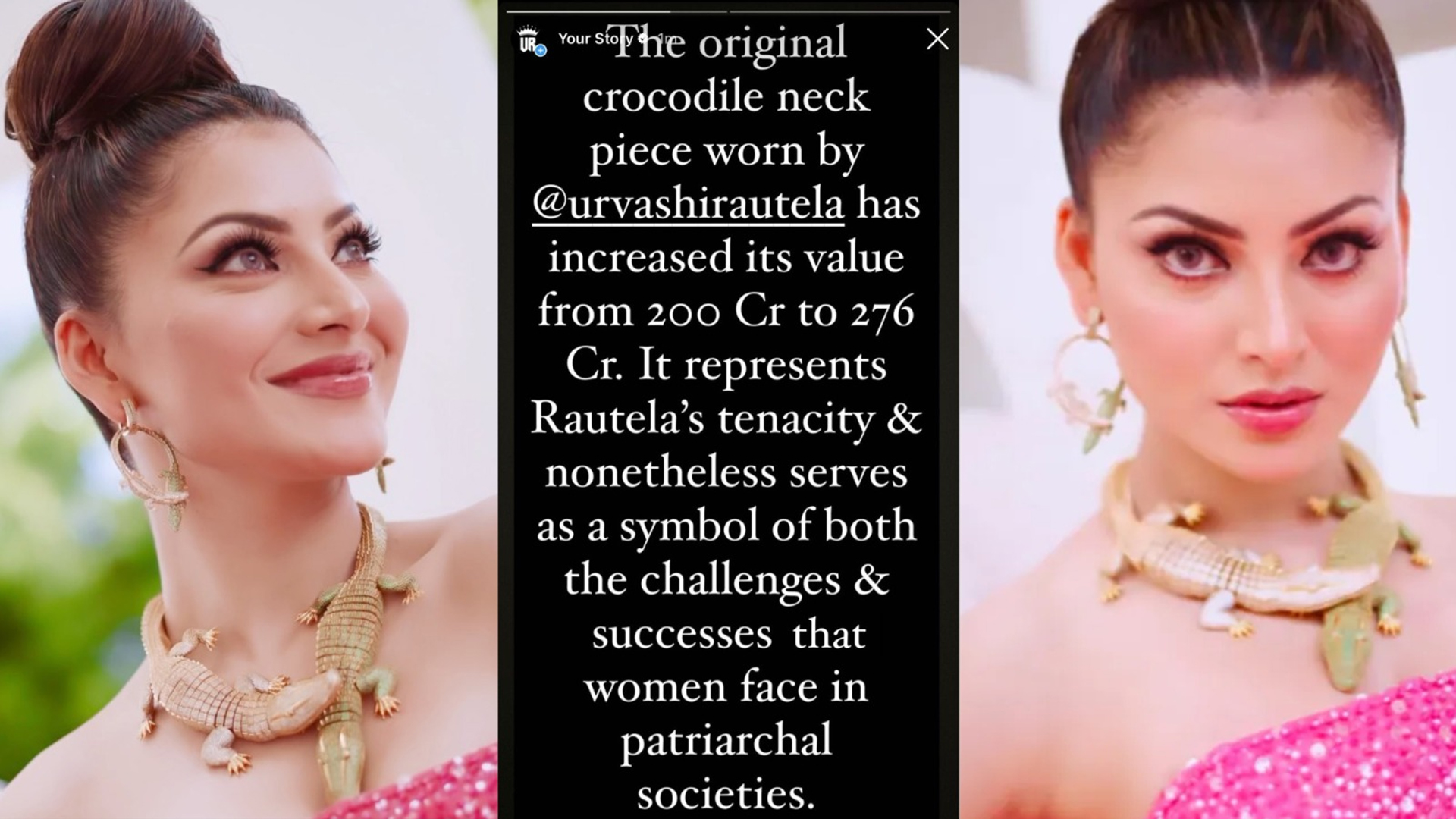 Breaking!!! Urvashi Rautela’s original crocodile neckpiece increased its value from 200 Cr to 276 Cr represents Rautela’s stardom