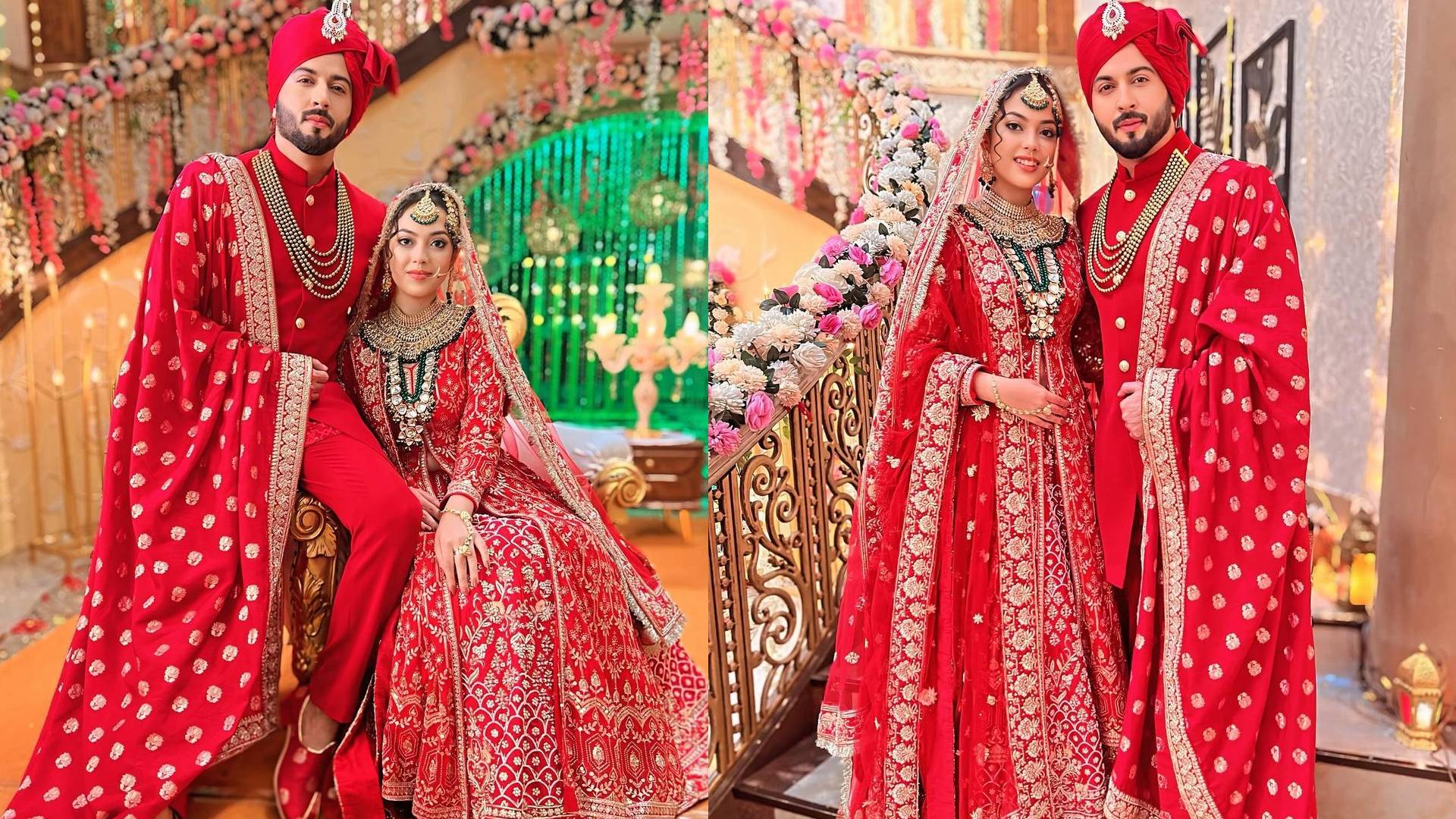 Twinning with co-star Seerat Kapoor, Dheeraj Dhoopar dazzles in red for Rabb Se Hai Dua wedding