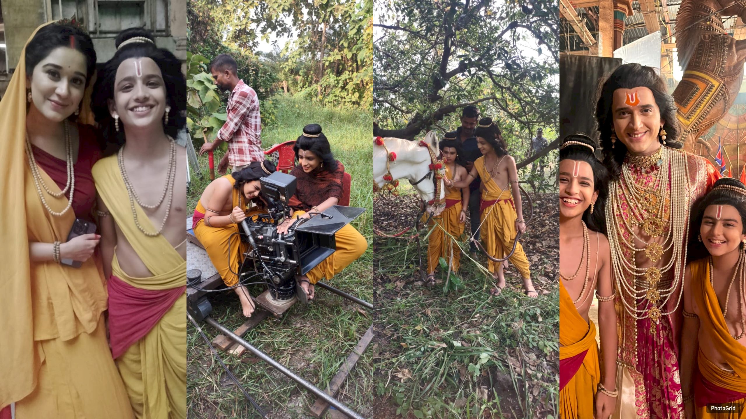 Behind-the-scenes entertainment with children on set: Child artists portraying Luv and Kush amuse during the shoot of Sony SAB’s ‘Shrimad Ramayan’