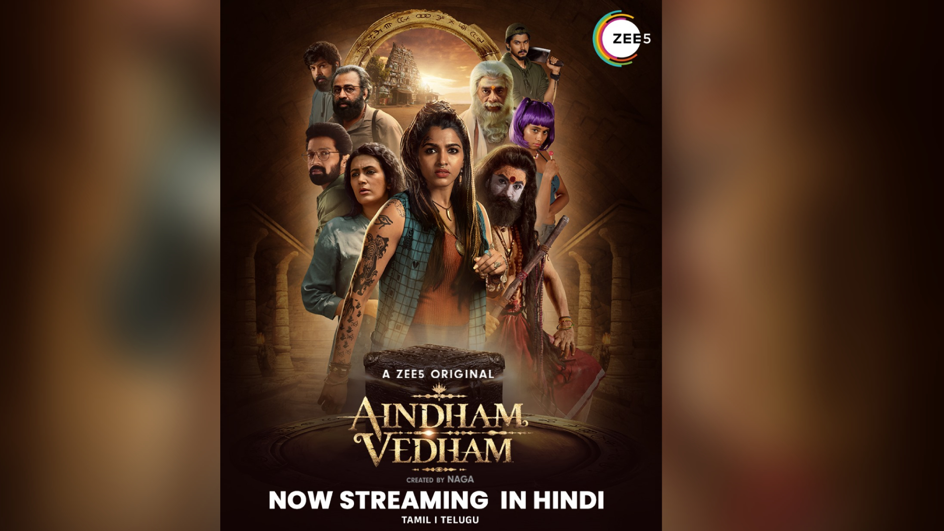 ZEE5’s record-breaking Tamil original sci-fi mythological series, Aindham Vedham is now streaming in Hindi