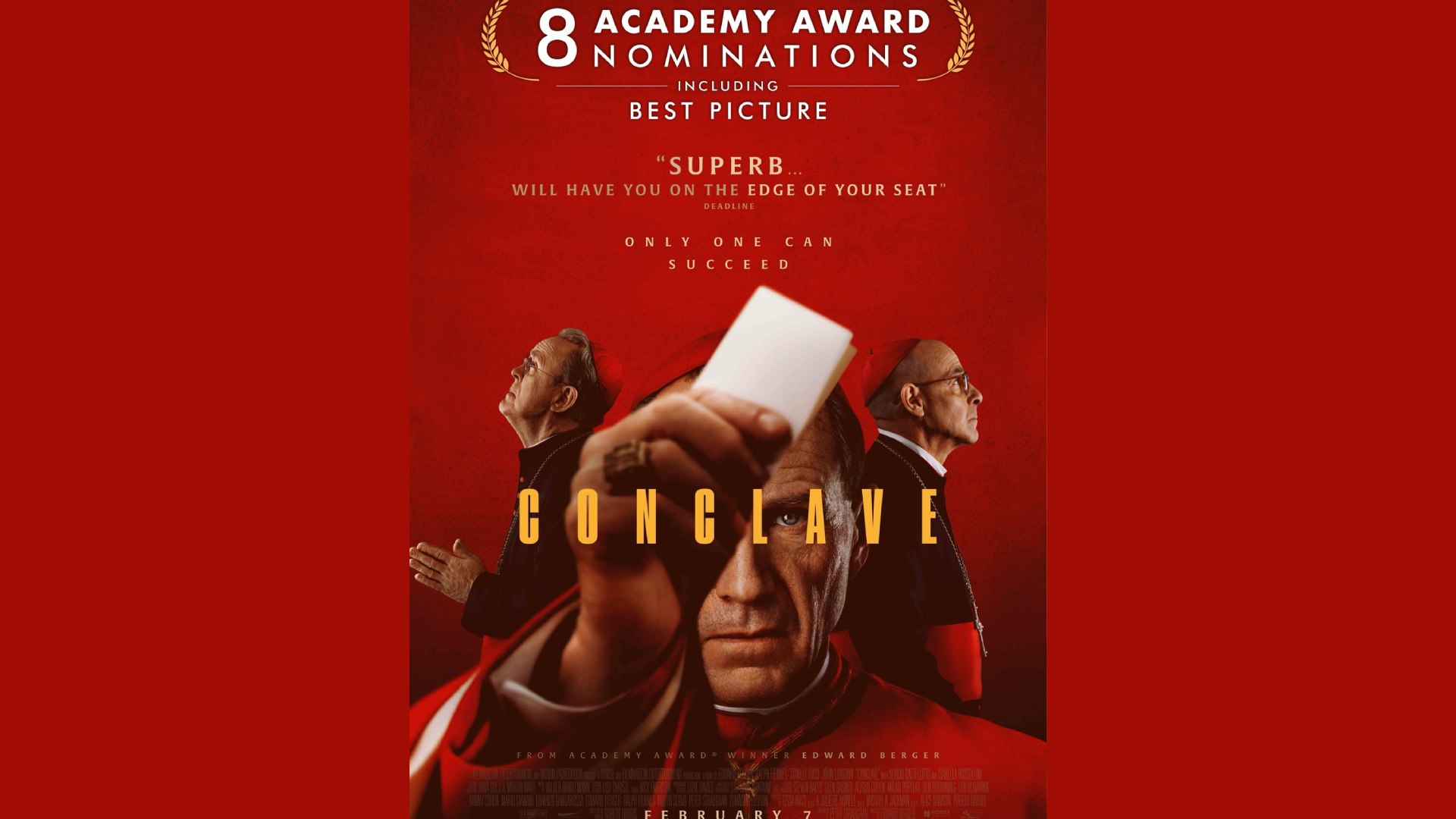 “Conclave” Garners 8 Academy Award Nominations, Celebrating Stellar Performances and Visionary Direction