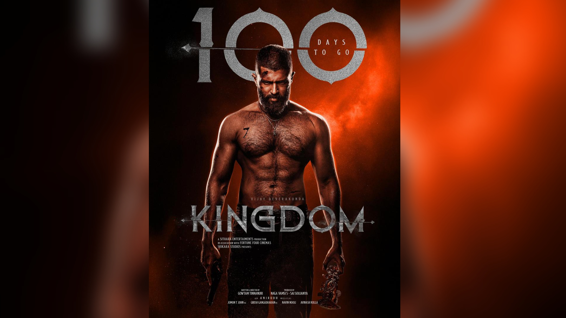 100 Days Left For The Carnage To Ignite! The makers Kickstarted the countdown for Vijay Deverakonda’s Kingdom!