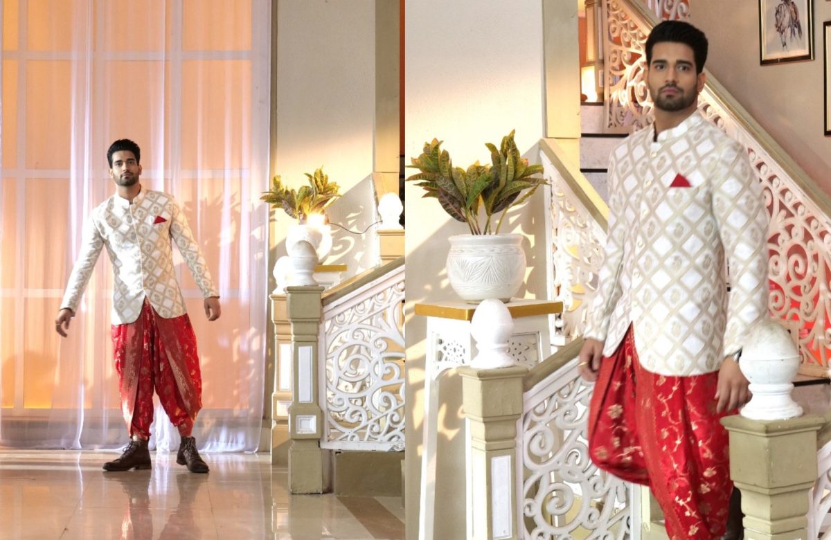 Jamai No. 1’s Abhishek Malik pushes boundaries as Neel, stuns in a red saree as dhoti with confidence!