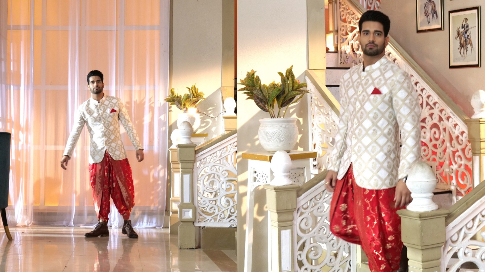 Jamai No. 1’s Abhishek Malik pushes boundaries as Neel, stuns in a red saree as dhoti with confidence!