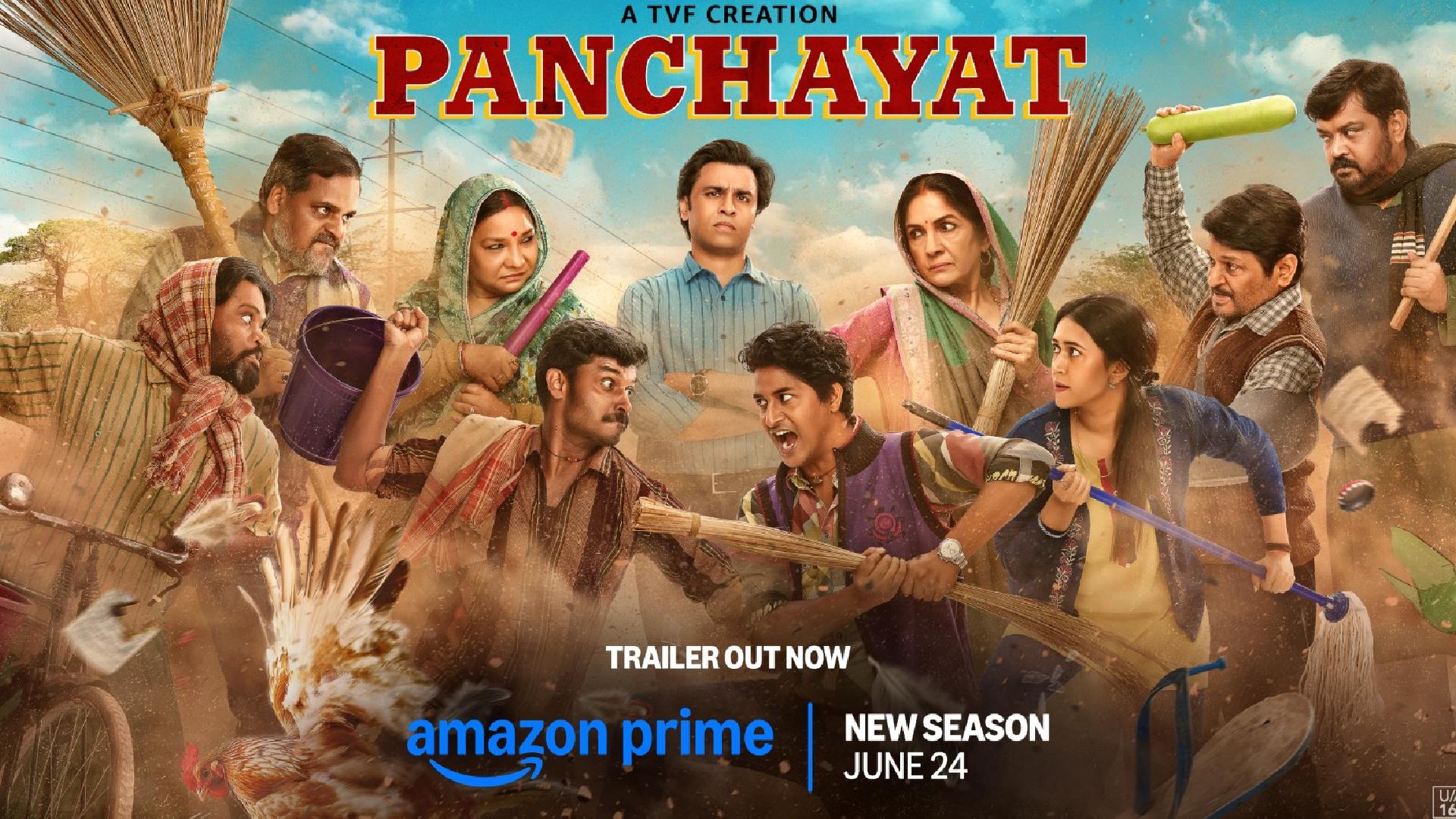 Prime Video Drops the Much-Awaited Trailer of Panchayat Season 4, Featuring Loud Rallies, Campaign Chaos, and Most Importantly – June 24th as the Launch Date!